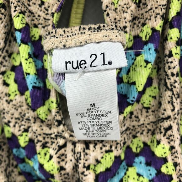 New Without Tags Rue 21 Yellow Tan Purple Halter Knee Length Dress Size M Women - Picture 10 of 13